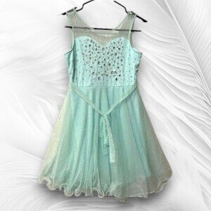 Tween Diva Mint Green Rhinestone Tulle Party Dress Girls Size 10 Princess Dress